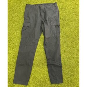 M&S Marks and Spencer Mens Navy Blue Cargo Pants 36x33 Straight Leg Utility